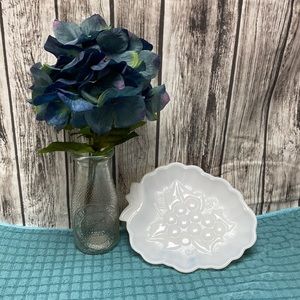 Vintage White Milk Glass, Grape cluster pattern Candy/Trinket dish